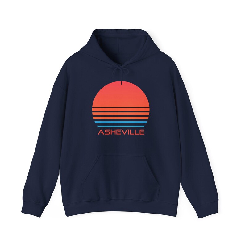 Asheville, North Carolina Hoodie - Retro 80s Unisex image 6