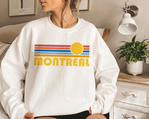 Montreal Canada Sweatshirt Retro Sunrise Unisex Montreal Sweatshirt Etsy Hong Kong
