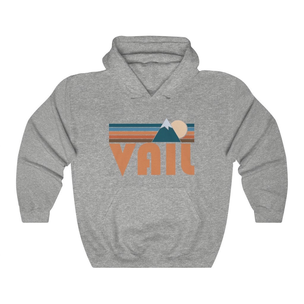 Vail, Colorado Hoodie, Retro Mountain Unisex Vail Hoodie