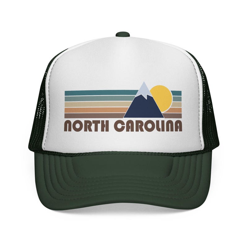 North Carolina Retro Mountains Trucker Hat - Vintage Style North Carolina Cap image 5
