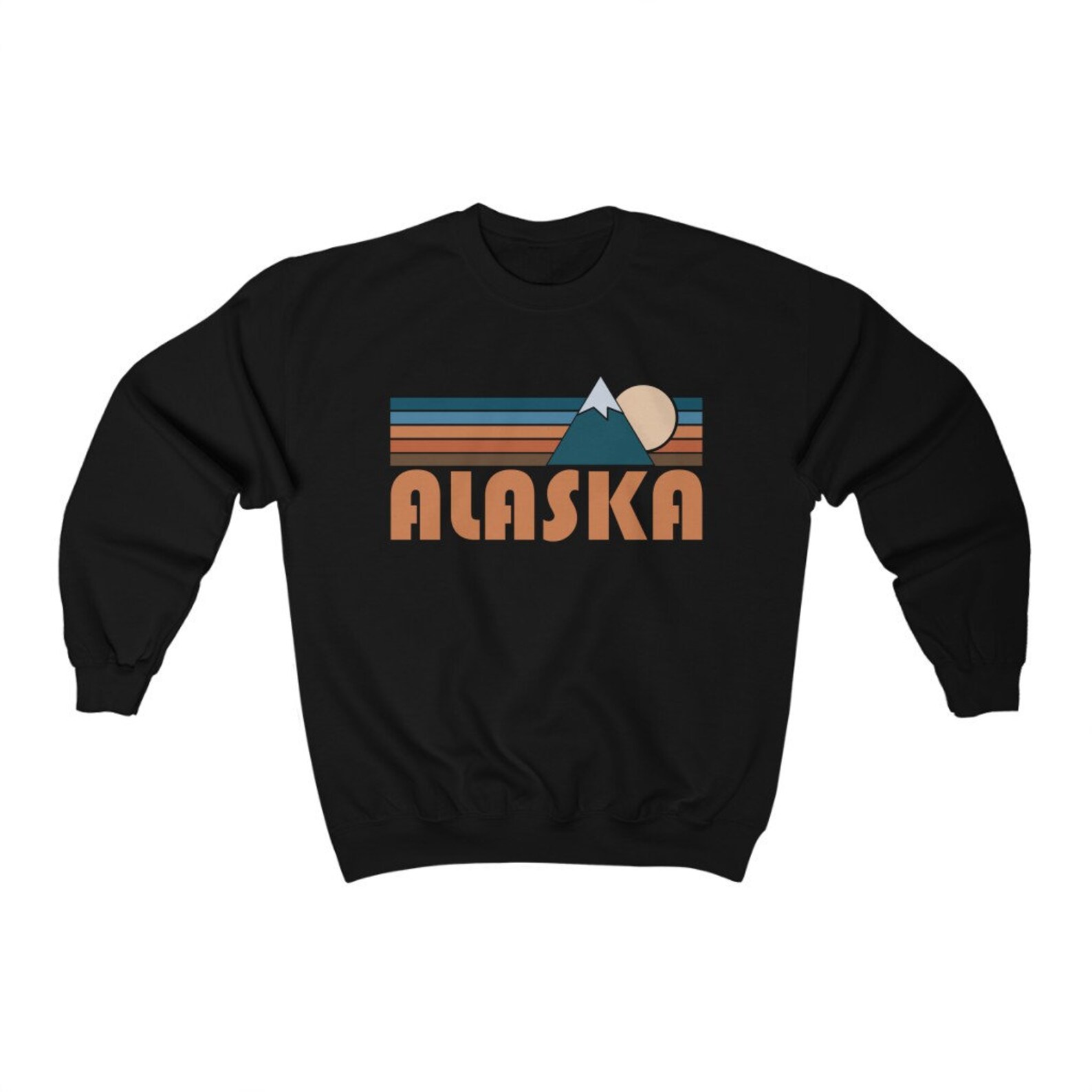 Alaska Sweatshirt Unisex Retro Mountain Alaska Crewneck Etsy