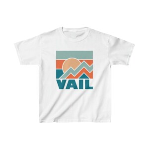 Vail, Colorado Youth Shirt, Retro Mountain Vail Kid&#39;s T-Shirt - Personalization Available