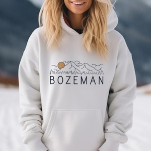 Bozeman, Montana Hoodie, Retro Unisex Bozeman Hoodie Sweatshirt - Personalization Available