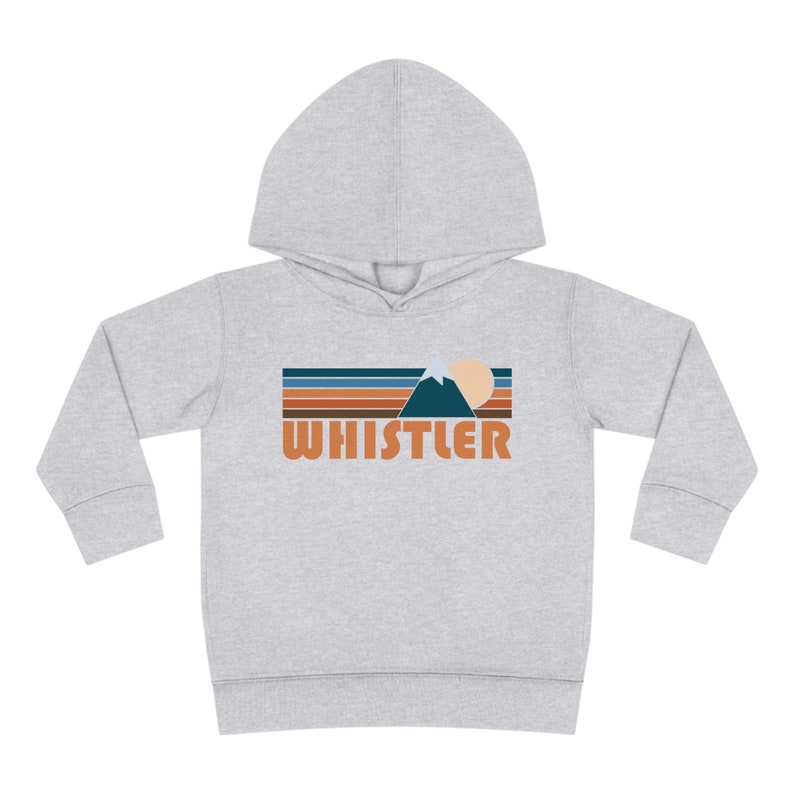 Retro Whistler Toddler Hoodie: Mountain Sun Unisex Sweatshirt Heather
