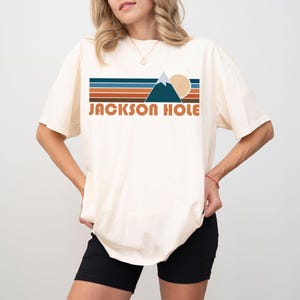 Jackson Hole, Wyoming Graphic Tee, Comfort Colors Retro Unisex Jackson Hole T shirt, Mountain Adventure Shirt