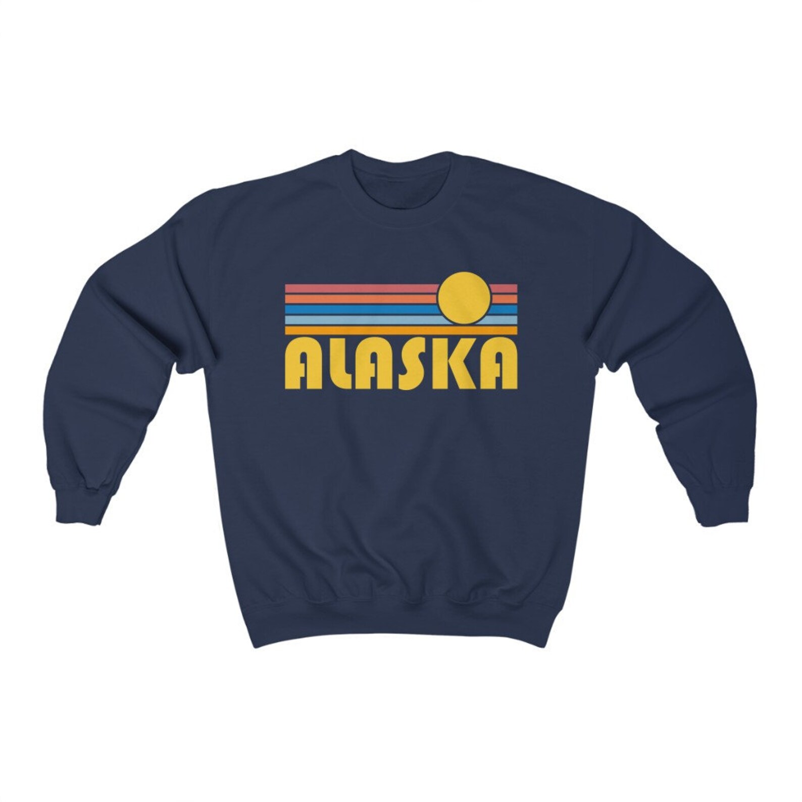 Alaska Sweatshirt Retro Sunset Unisex Alaska Sweatshirt Etsy