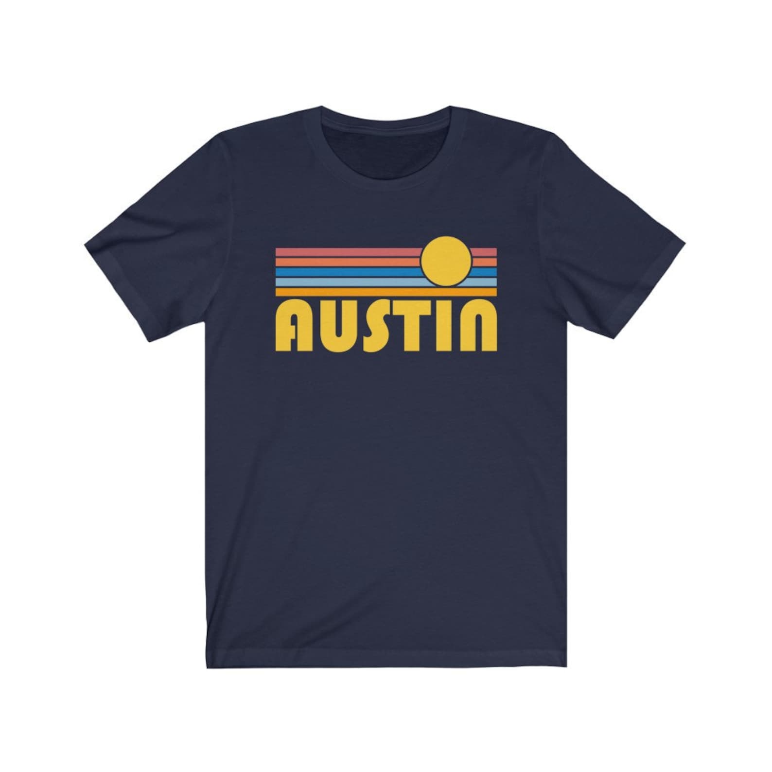 Austin Texas Tshirt Retro Sunset Adult Unisex Austin T Etsy