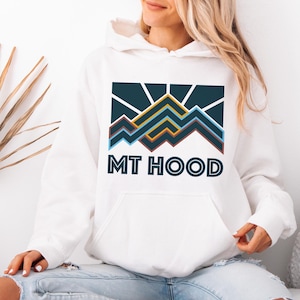Mt Hood, Oregon Hoodie, Retro Unisex Mt Hood Hoodie Sweatshirt - Personalization Available