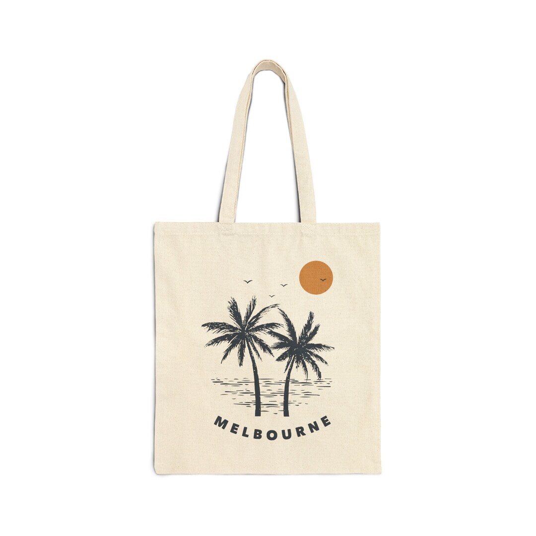 Melbourne Florida Tote Bag Cotton Canvas Melbourne Bag Personalization Available Etsy