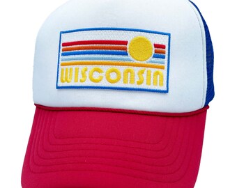 Wisconsin Trucker Hat Retro Sun 