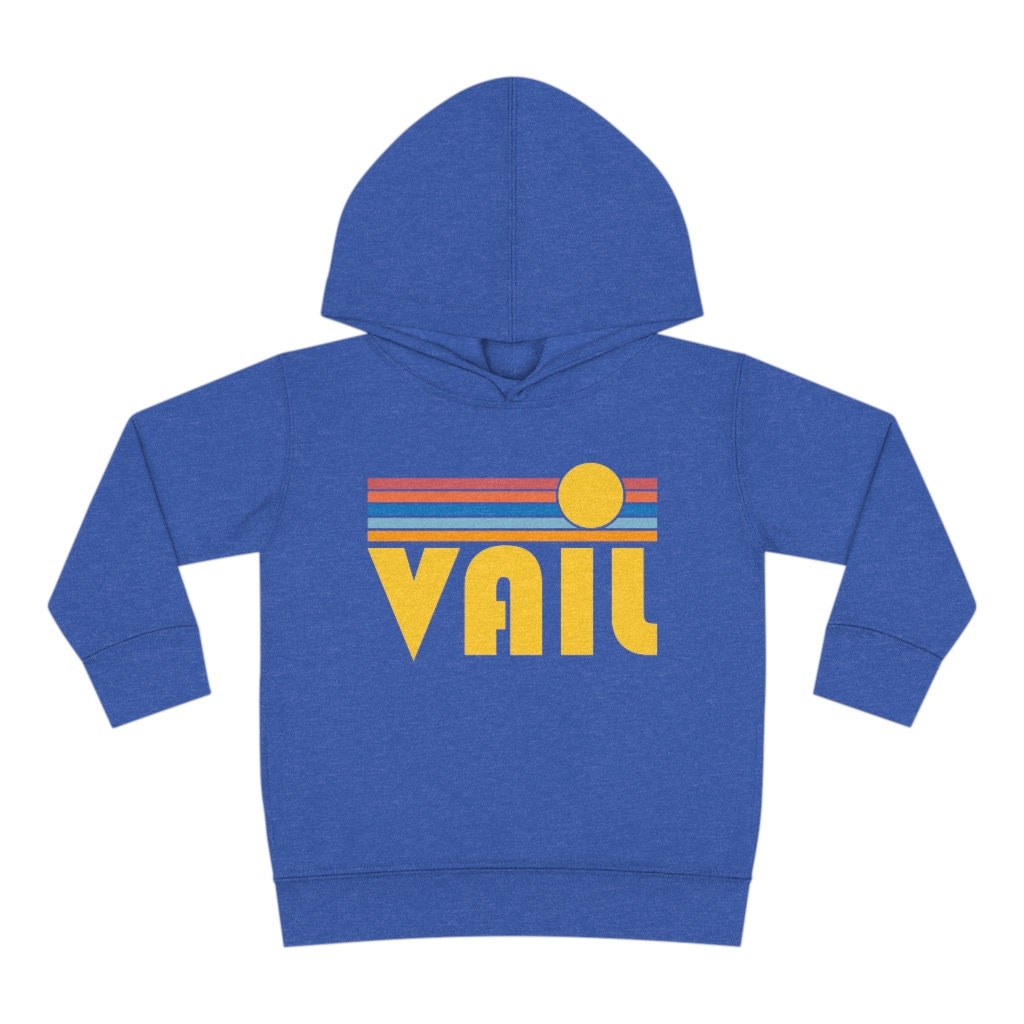 Vail Colorado Toddler Hoodie: Retro Sunrise Unisex Sweatshirt