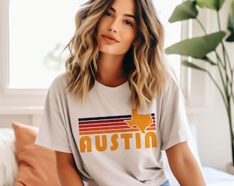 Austin, Texas T-Shirt Retro - Adult Unisex Austin T Shirt - Personalization Available