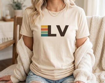 Las Vegas Nevada T-Shirt - Retro LV City Stripes, Unisex Graphic Tee