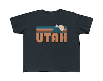 Retro T-shirt voor peuters met bergmotief uit Utah - Gepersonaliseerd
