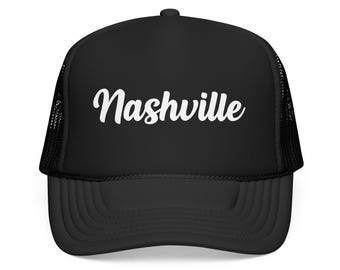 Nashville Tennessee Trucker Hat, Retro Mountain Foam Mesh Snapback, Nashville Gift, Vintage Style, Vacation Gift
