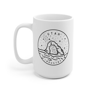 Utah Mug, State Design White Ceramic Utah Mug (11oz & 15oz) - Personalization Available