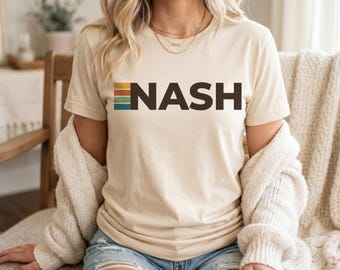 Nashville Tennessee T-Shirt - Retro NASH City Stripes, Unisex Graphic Tee