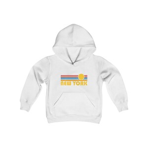 New York Youth Hoodie, Retro Sun New York Youth Sweatshirt - Personalization Available