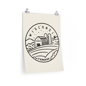 Wisconsin Poster State Design Wisconsin Print / Picture / - Etsy