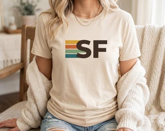 San Francisco California T-Shirt - Retro SF City Stripes, Unisex Graphic Tee