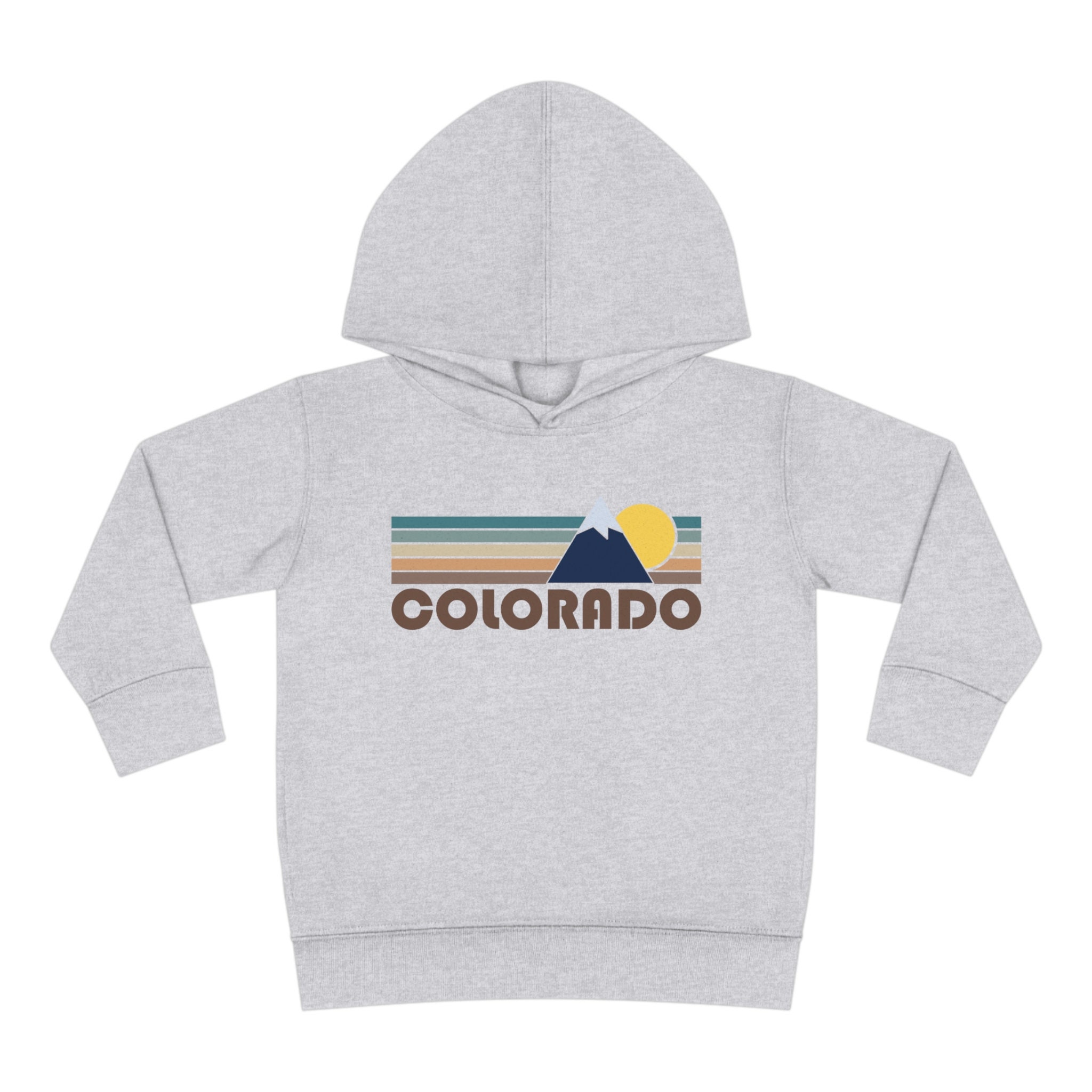Colorado Toddler Hoodie, Retro Mountain Unisex Colorado Toddler Sweatshirt - Personalization Available