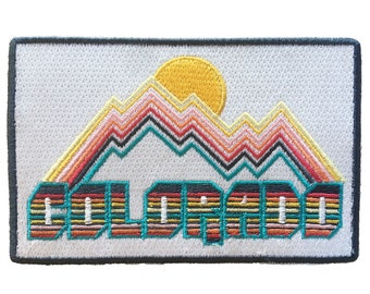Colorado Patch, Retro Mountain Design 100% Embroidery Sew or Iron-on Colorado Patch (4in x 2.6in)