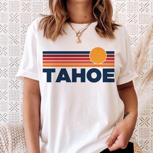 Lake Tahoe T-Shirt: Retro Sun Ombre, Vintage California Tee