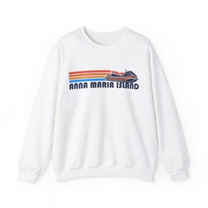 Sudadera con capucha retro Jetski PWC de Anna Maria Island, Florida, cuello redondo con gráfico unisex de Anna Maria Island