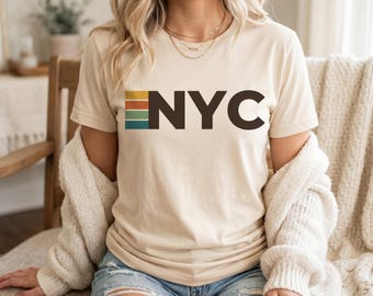 New York City New York T-Shirt - Retro NYC City Stripes, Unisex Graphic Tee