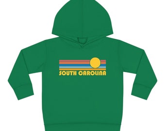 South Carolina Toddler Hoodie, Retro Sunrise Unisex South Carolina Toddler Sweatshirt