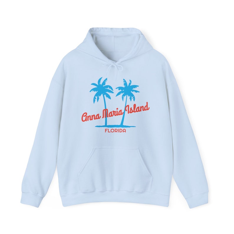 Retro Anna Maria Island, Florida Hoodie: Unisex Sweatshirt Light Blue