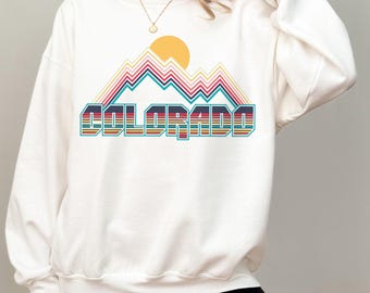 Retro Colorado Sweatshirt: Unisex Mountain Design