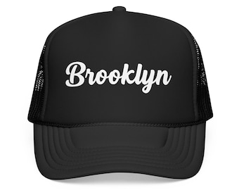 Brooklyn New York Trucker Hat, Retro Mountain Foam Mesh Snapback, Brooklyn Gift, Vintage Style, Vacation Gift