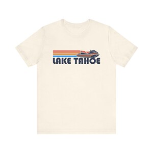 T-shirt Lake Tahoe, Californië - Retro Jetski PWC-shirt met grafische print
