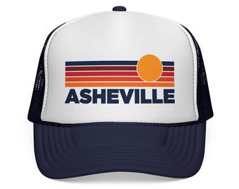 Boné Trucker Retrô Asheville, Carolina do Norte - Boné Asheville Estilo Vintage