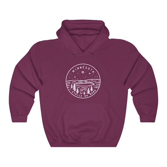 Minnesota Hoodie, State Design Adult Unisex Minnesota Sweatshirt