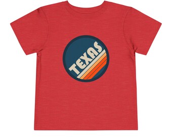 Texas-T-Shirt für Kleinkinder, Retro-Vintage-Grafikshirt für Kinder, Texas-Geschenk, Vintage-Stil, Urlaubsgeschenk