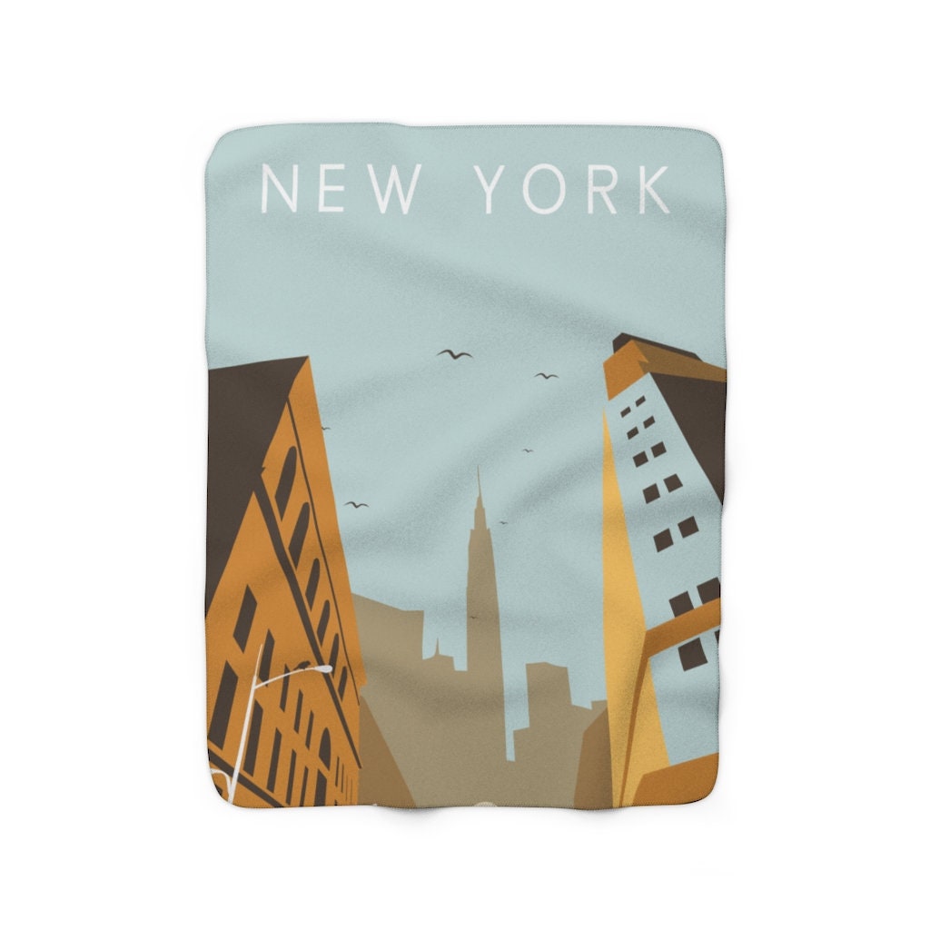 New York Blanket Sherpa New York Fleece Blanket Etsy