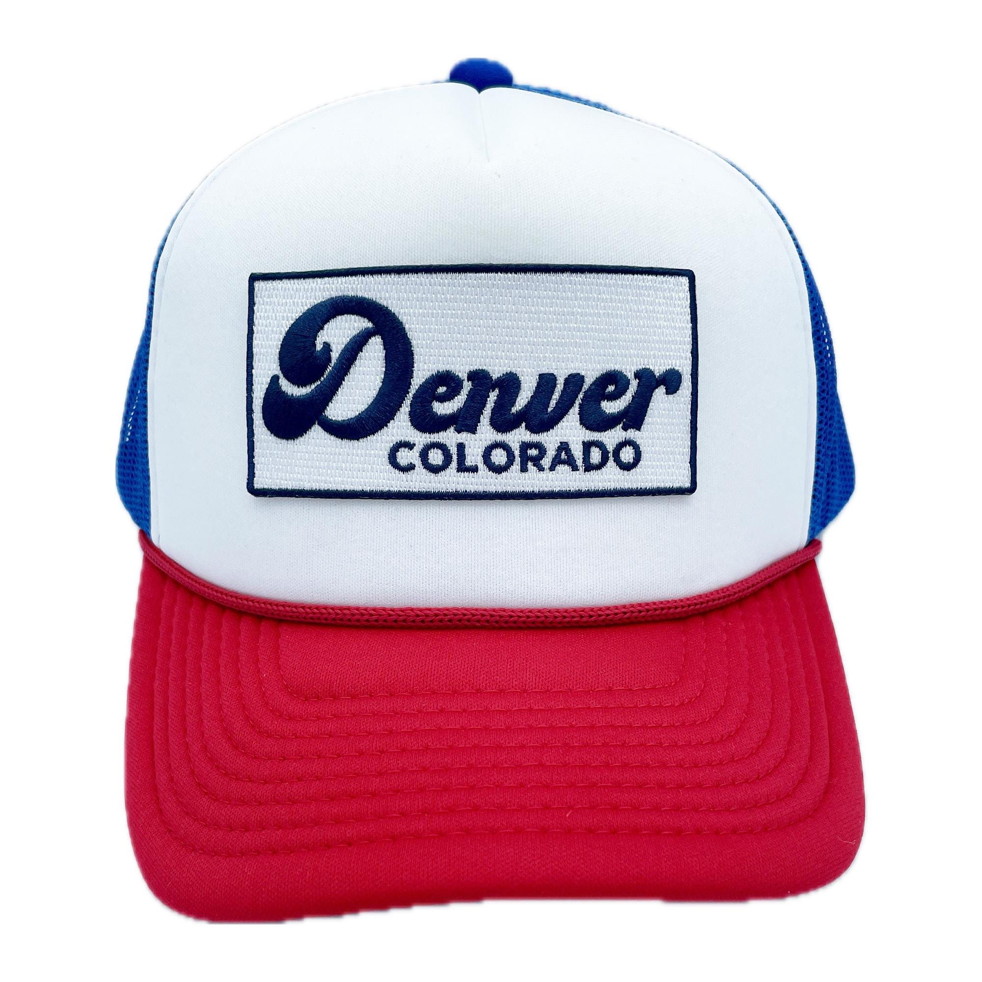 Denver Colorado Trucker Hat: Retro Embroidered Mountain  display picture 1