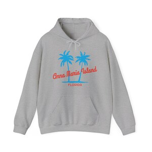 Retro Anna Maria Island, Florida Hoodie: Unisex Sweatshirt Sport Grey