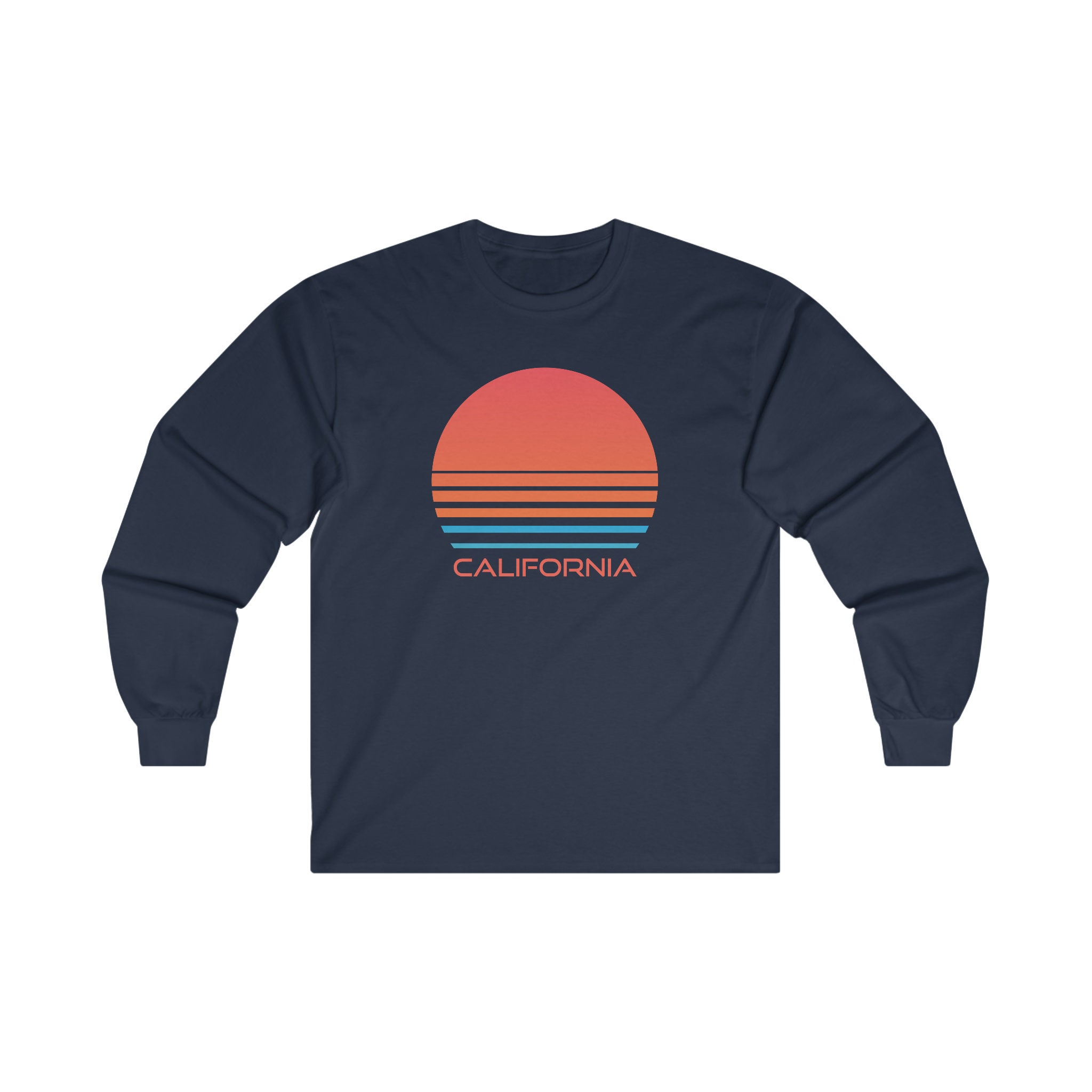 California Langarm-Shirt, Retro Unisex California Langarm-T-Shirt - Personalisierung verfügbar