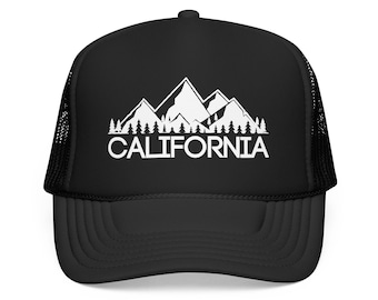 California Trucker Hat, Vintage Foam Snapback Gift, California Gift, Foam Front Mesh Hat, Lake Day Cap