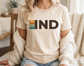 Indianapolis Indiana T-Shirt - Retro IND City Stripes, Unisex Graphic Tee