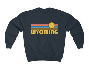 Wyoming Sweatshirt Wyoming Retro Sunset
