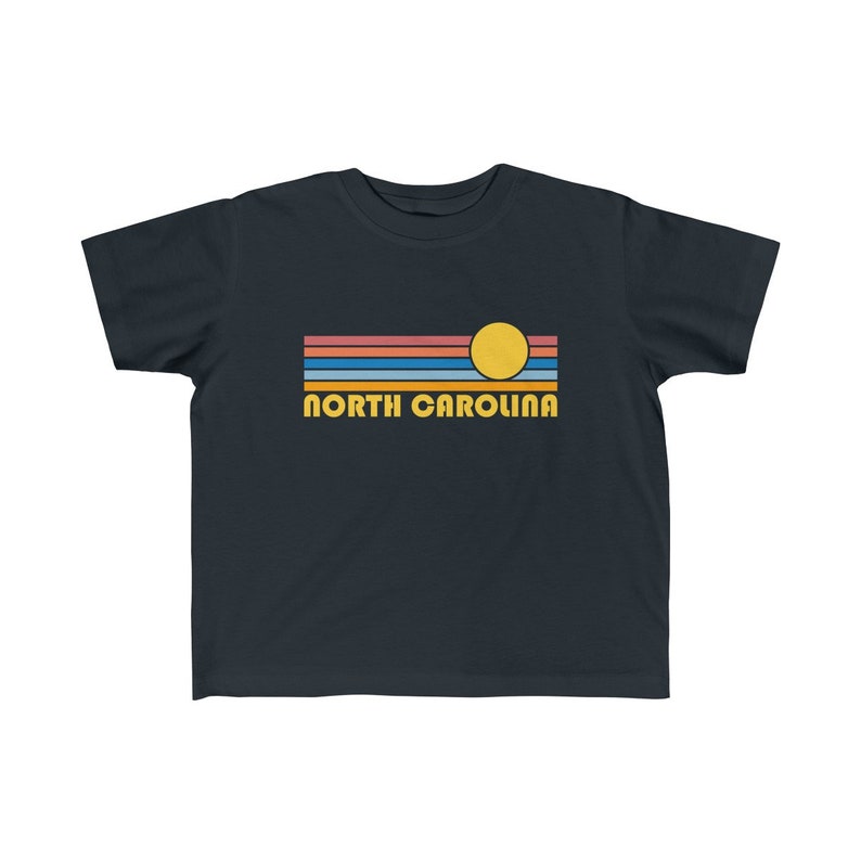 Retro Sunrise North Carolina Kid/'s T-Shirt North Carolina Toddler Shirt