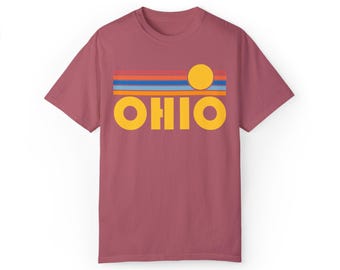 Camiseta gráfica Ohio, 100 % algodón, colores cómodos, retro, unisex