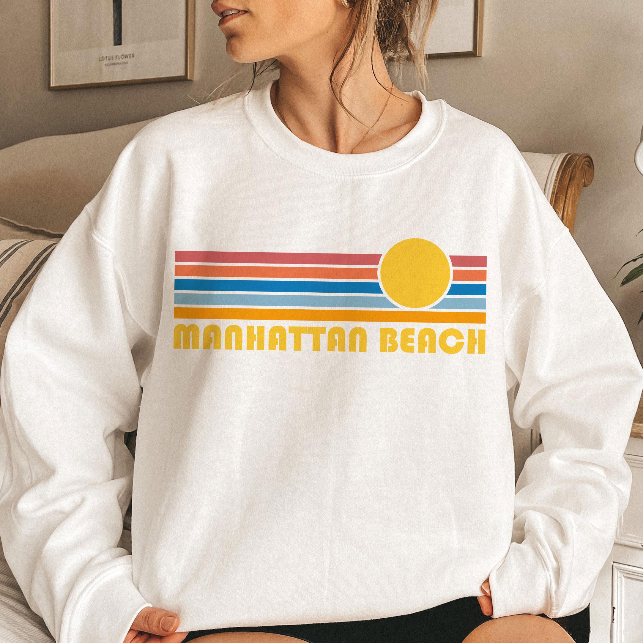 Manhattan Beach, California Crewneck Sweatshirt, Retro