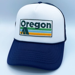 Oregon Trucker Hat, Retro Camping Oregon Snapback Hat  / Adult Hat