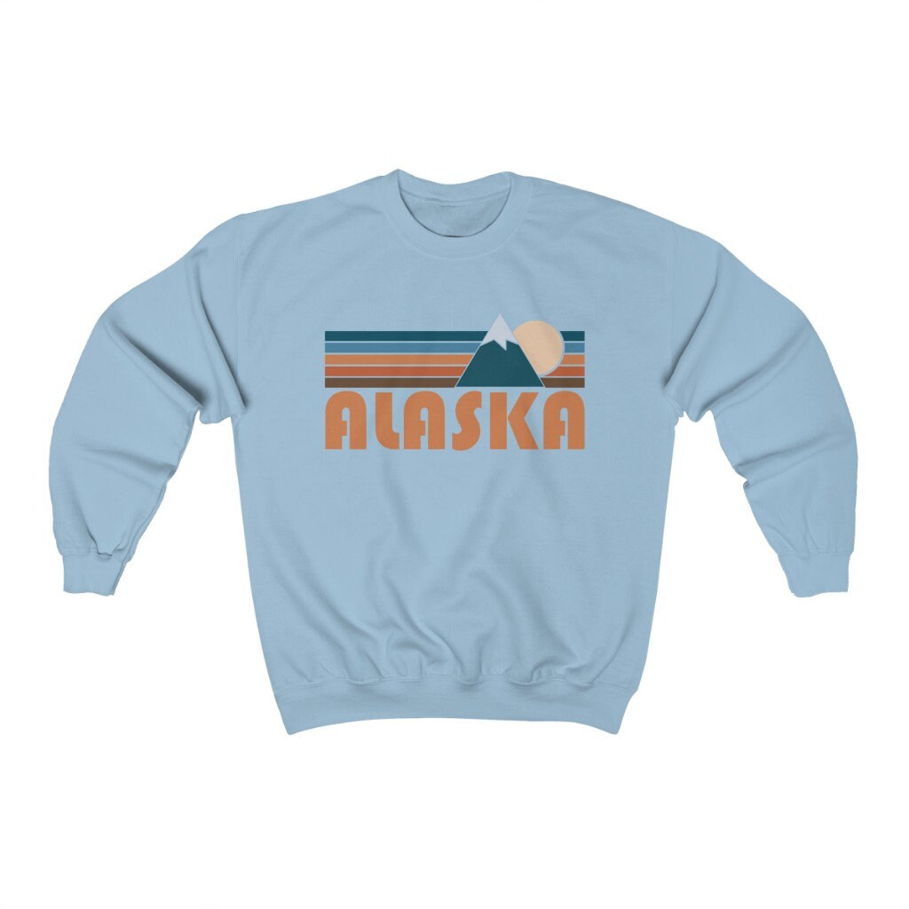 Alaska Sweatshirt Unisex Retro Mountain Alaska Sweatshirt | Etsy