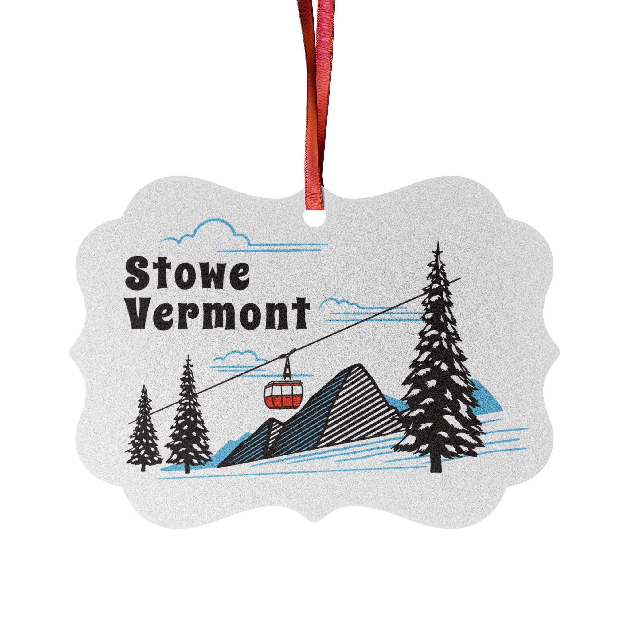 Stowe, Vermont Ornament Aluminum - Stowe, Vermont Mountain Gondola Christmas Ornament, Xmas Gift, Hanging Decoration, Winter Ornament